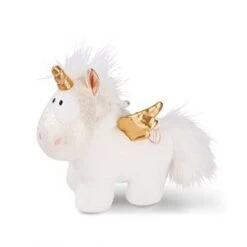 Nici 46373 Angelia 22cm – Animaux Peluches Pour Filles, Garçons, Bébés Câliner Et Pour Jouer Moelleuses – Theodor & Friends, Or – Doudous Licornes, Blanc/Doré, 22 Cm