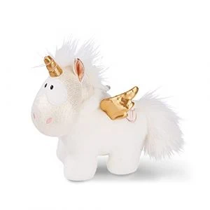 Nici 46373 Angelia 22cm – Animaux Peluches Pour Filles, Garçons, Bébés Câliner Et Pour Jouer Moelleuses – Theodor & Friends, Or – Doudous Licornes, Blanc/Doré, 22 Cm
