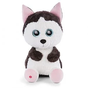 Nici L’Originale-Glubschis Barkley Le Husky 45 Cm – Huskies Grands Yeux Pailletés – Jouets Tout Doux Pour Les Amateurs De Peluche – Doudou Câlin, 47184, Noir/Blanc