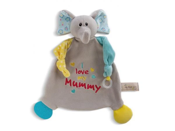 Nici 48893 - Comforter Elephant 25x25cm With Teether And